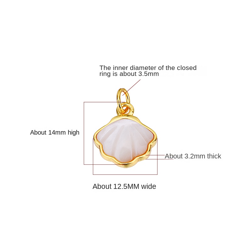 925 sterling zilveren natuurlijke schelp hanger armband ketting sieraden DIY accessoires: Goud-kleur