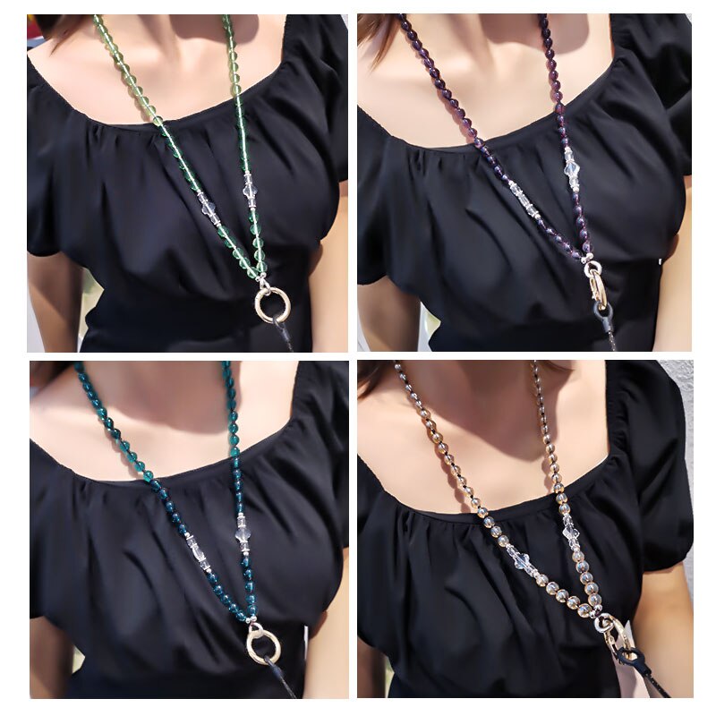 Mobiele Telefoon Lanyard, Ketting, Crystal Bead Hanger, Dual-Gebruik Afneembare Hanger Riem, hand-Geweven Anti-Verloren Touw Hanger