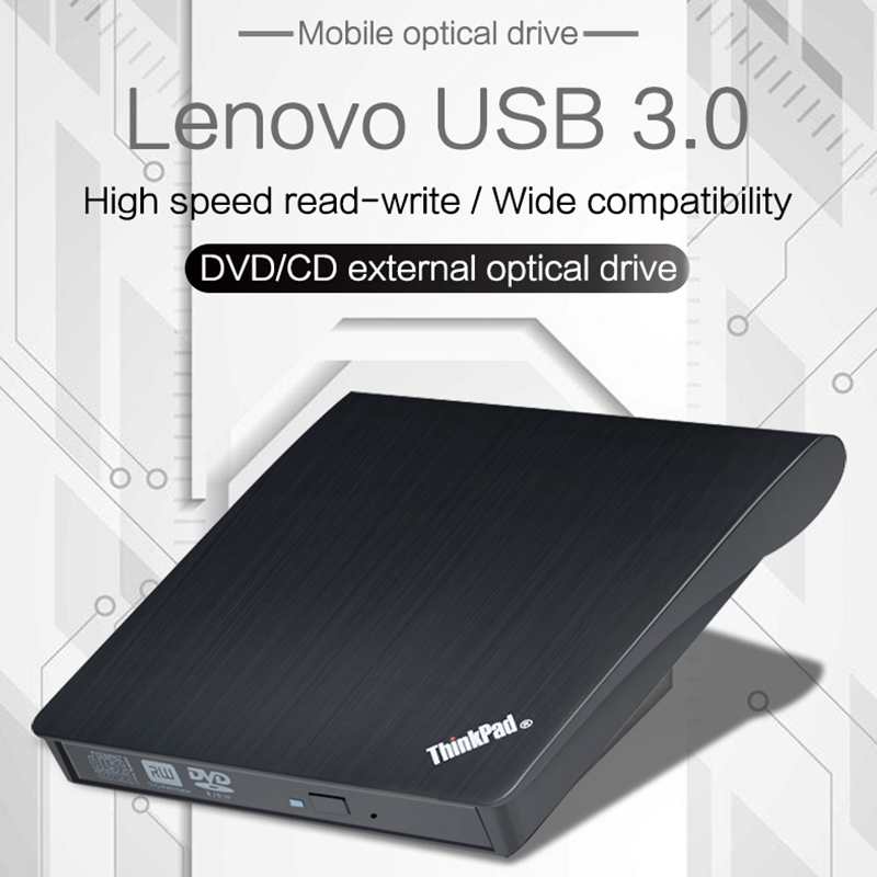 Lenovo ThinkPad Universal USB 3.0 External Optical Drive High Speed Silent CD DVD RW Record Burner For Laptop Desktop Player