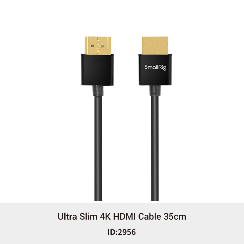 SmallRig Ultra Slim 4K 60HZ 2.0 Cable 33/55cm for DSLR/ monitor/ wireless video transmitter &amp; receiver 2956/2957: 35cm