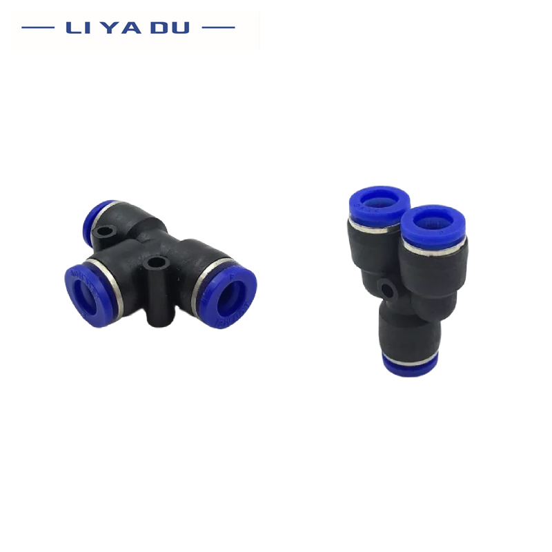 Conector de tubo neumático de 3 vías, accesorio de liberación rápida, serie PY PE, T en forma de Y, 4, 6, 8, 10, 12, 16mm, 1/5/10 piezas