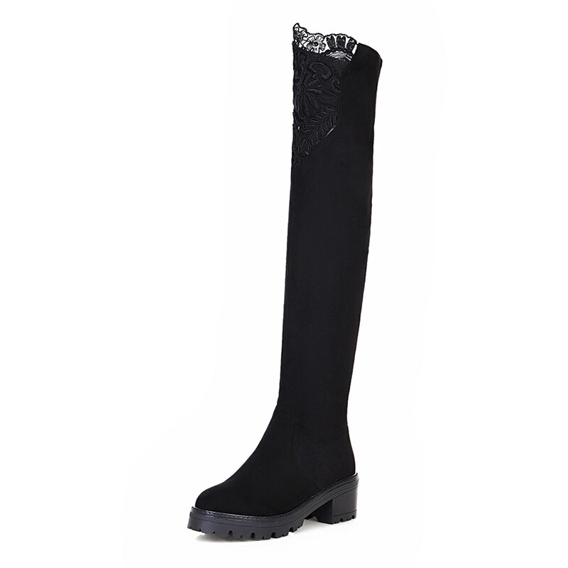 MBR FORCE bottines en cuir PU pour femme, bottes chaudes et plates classiques, simples, sans fermeture éclair à la , automne/hiver: 5
