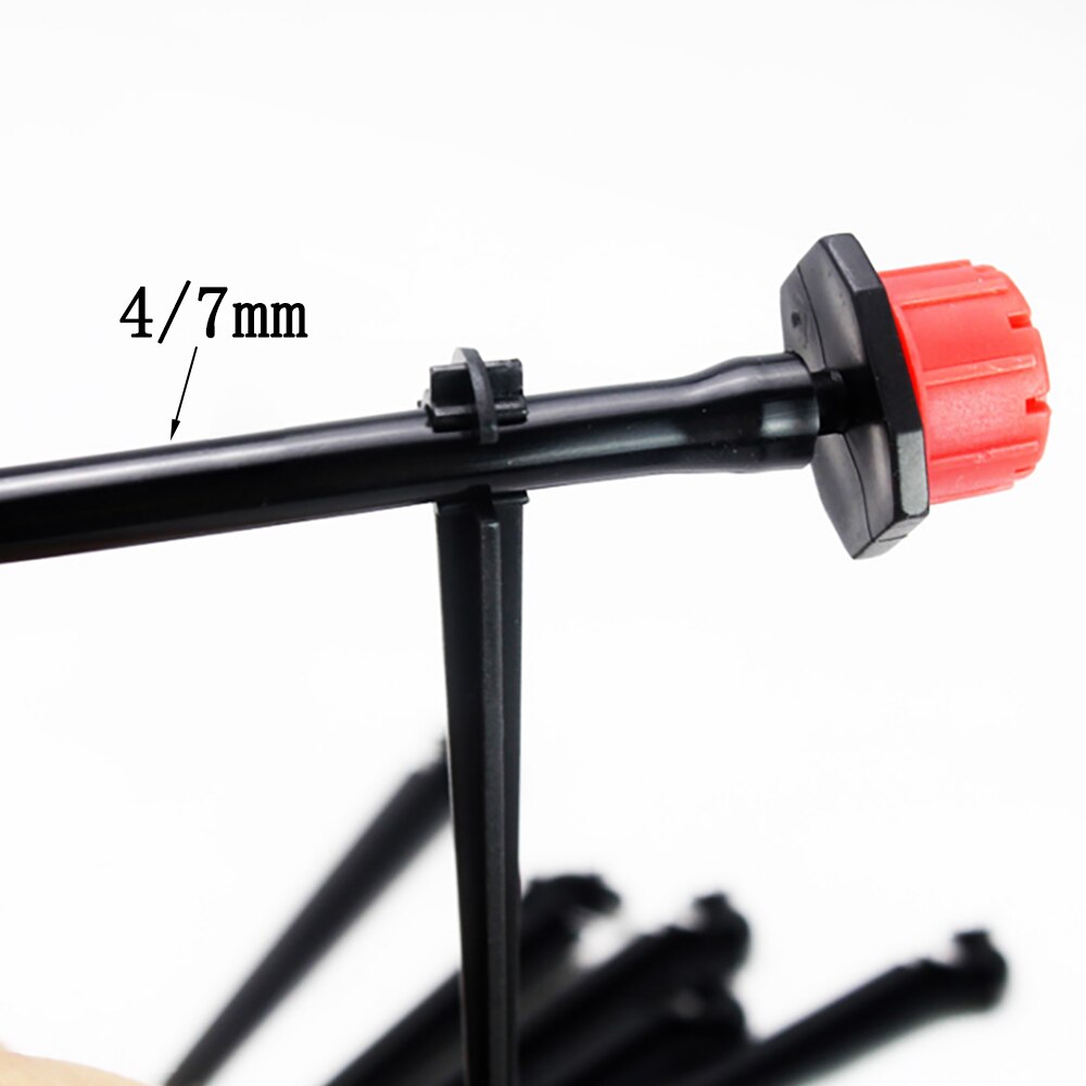 50 stk hageutstyr 1/4 ' krok faste stammestøtteholdere staker til 4/7mm slanger drypp vanningsarmatur vanning drypper emitter