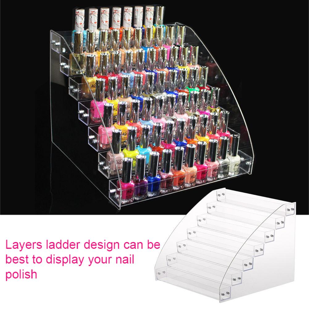 1 to 7 -lags akryl neglelak stativ bordplade display stander klar læbestift holder æteriske olier hylde makeup opbevaring organizer