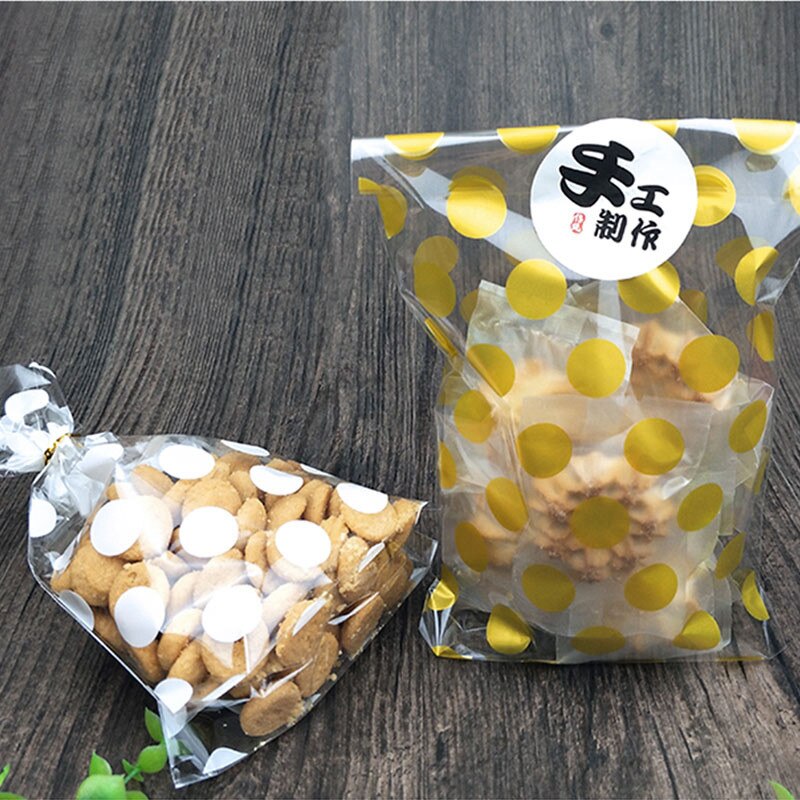 100 Uds bolsa de plástico bolsas para galletas y dulces de boda cumpleaños favores de de cumpleaños de empaquetado en bolsa de