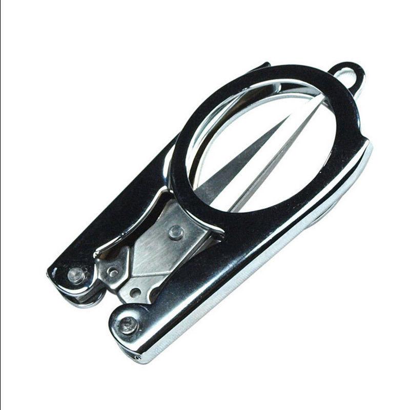 1Pc Mini Folding Stainless Steel Scissors Keychain Fishing Scissor Cutter Camping