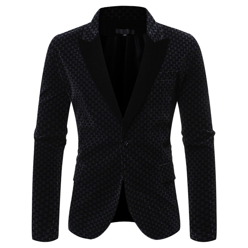 Men's Clothing Suits Blazer Men's Stylish Casual Patchwork Business Wedding Party Outwear Coat Suit Tops sobretudo masculino #3: Navy Blue / L