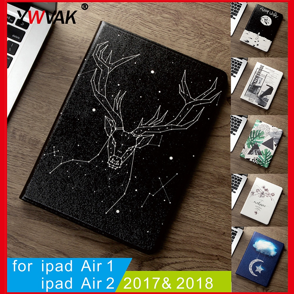 Fall Für Neue iPad 9,7 zoll Air 2 Air 1 Weiche silikon mit Auto Wake Up /schlaf Funktion Stehen Intelligente Abdeckung