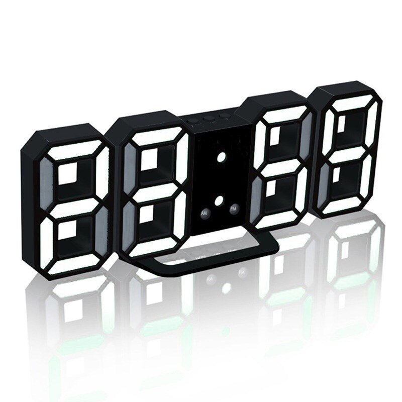 LED Digital Wall Clock with 3 levels Brightness Alarm Clock Wall Hanging Clock Wall clock Home decor Digital Clocks: black
