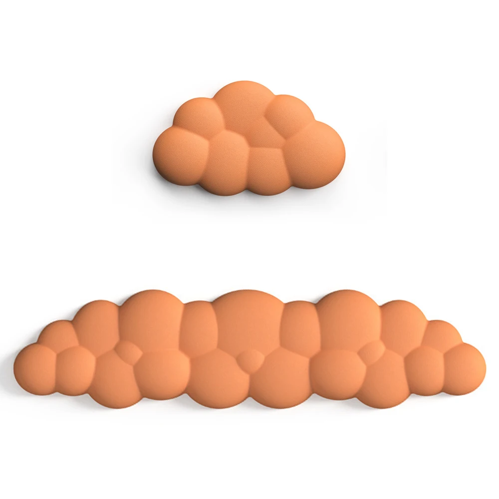 Mauspad mit Handgelenkauflage, Tastatur, Wolke, rutschfest, für den Schreibtisch, Büro, Gamer, Maus, Handgelenkauflage, ergonomisch, bequem, weiche Handgelenkauflage: Khaki