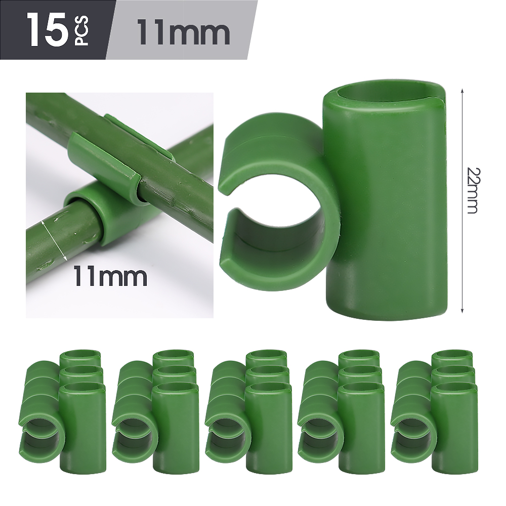 Attache en plastique 8-20mm, 15 pièces, Clip croisé de jardin pour tige de Support de plante, boucle réglable ou fixe, pince de connecteur de piquet de treillis: Rouge