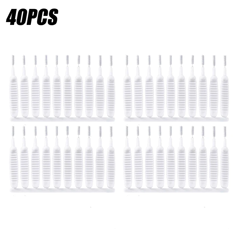 10-500 Uds cepillo de limpieza de ducha baño Micro cepillo de nailon boquilla herramientas de limpieza antibloqueo accesorios de baño: Rojo