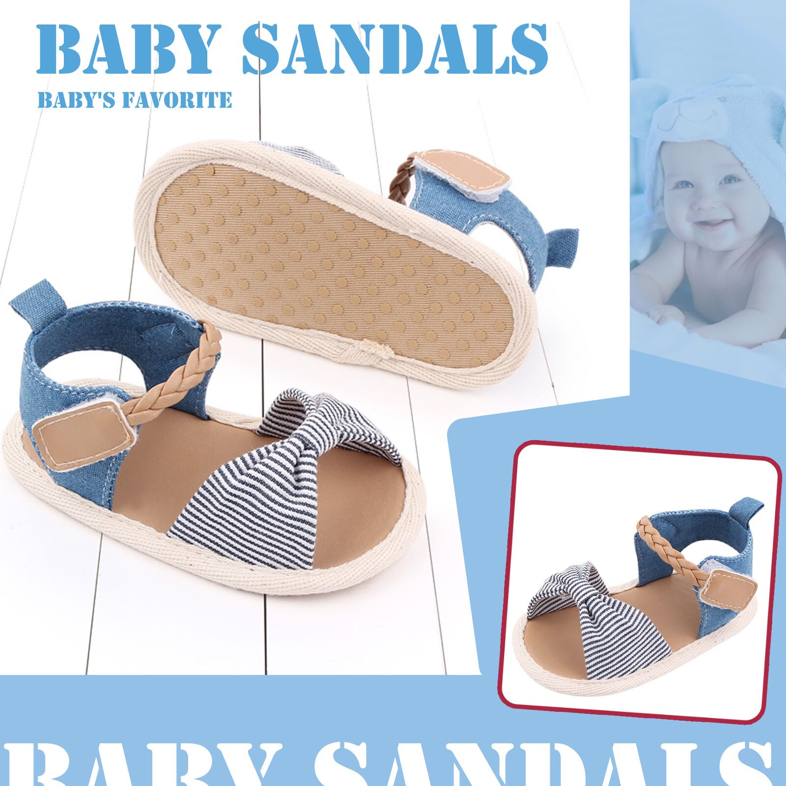 Zomer Kinderen Sandalen Baby Meisje Sandalen Strand Slippers Baby Meisjes Jongens Gestreepte Boog Strand Schoenen Peuter Prewalker Sandalias