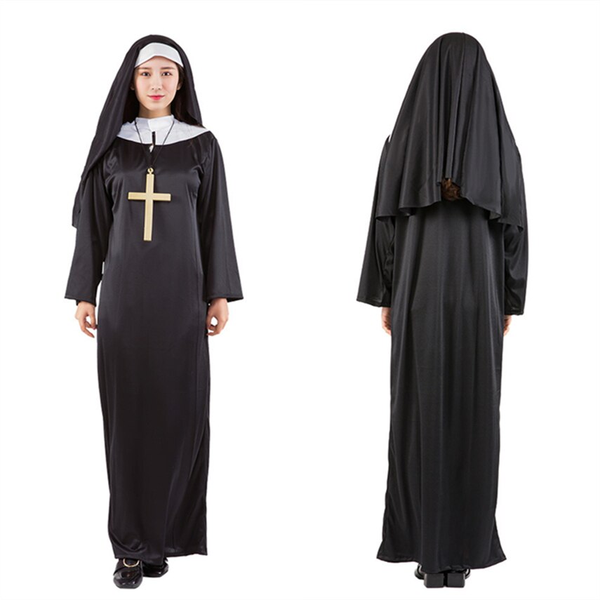 Halloween kostumer til kvinder mænd voksen middelalderlig cosplay præst nonne missionær karneval fest præstation udklædning tøj kåbe