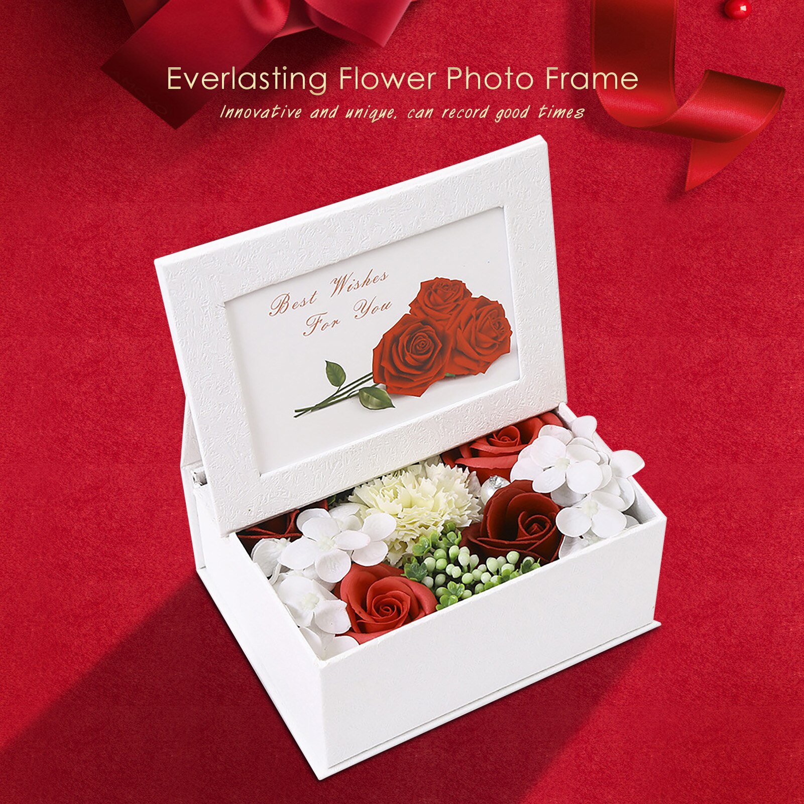 Everlasting Flower Photo Frame Box DIY Frame Rose Flower Emits A Fragrance Like Flowers Perfect For Valentine's Day