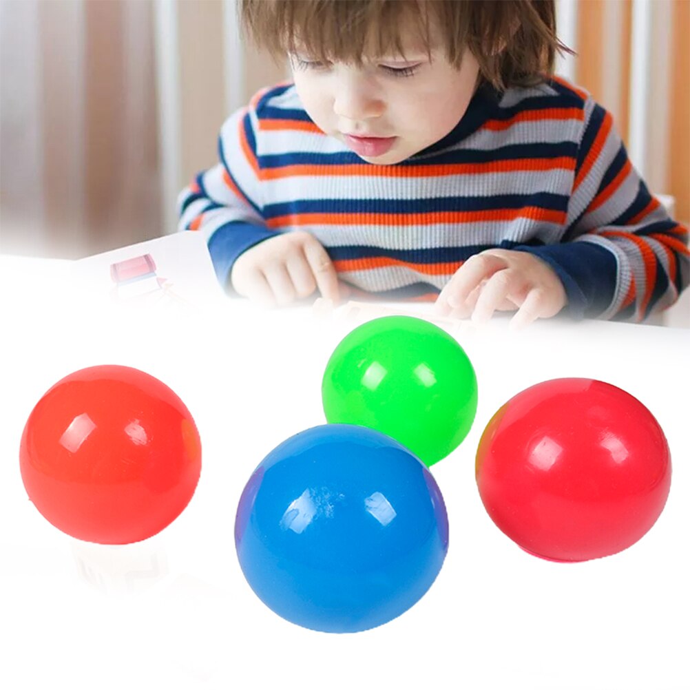 Stick Wall Balls Fidget Toys 8Pcs Sticky Target Ball Fluorescent Ceiling Ball Anti-stress Decompression Toy