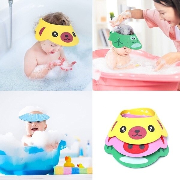 Keps baby badmössa duschmössa badvisir barn bad bad tvätta hår sköld hatt mössa skydda ögonen hår baby badtillbehör