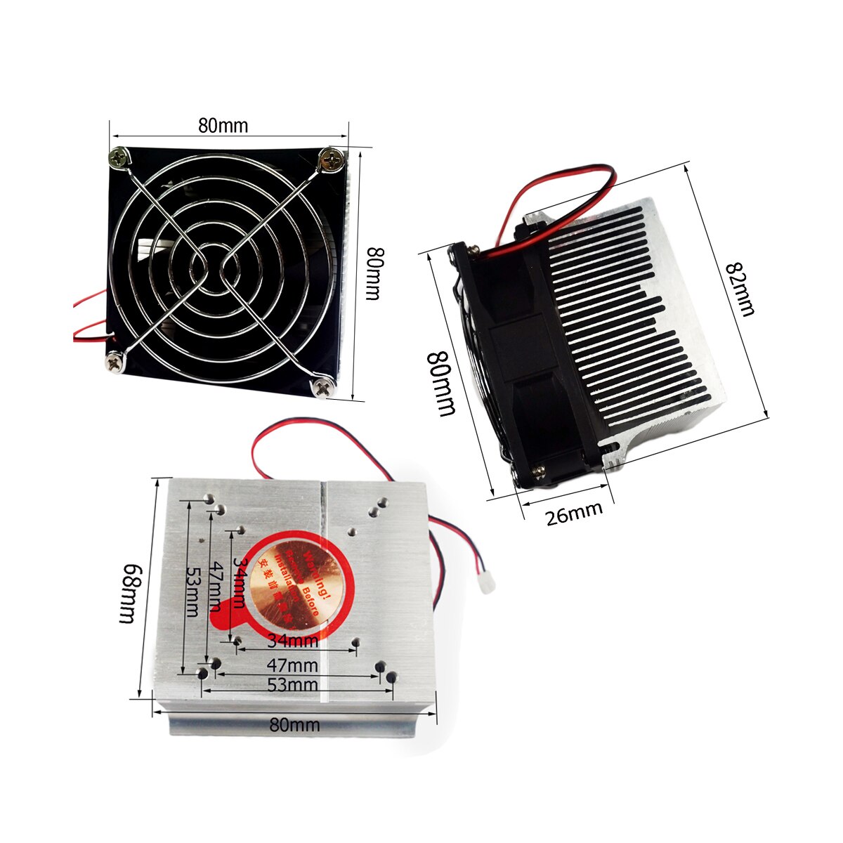 Kühlkörper Fans DC12V + 44mm Glas objektiv Bausätze für 20W 30W 50W 100W Hohe Energie LED