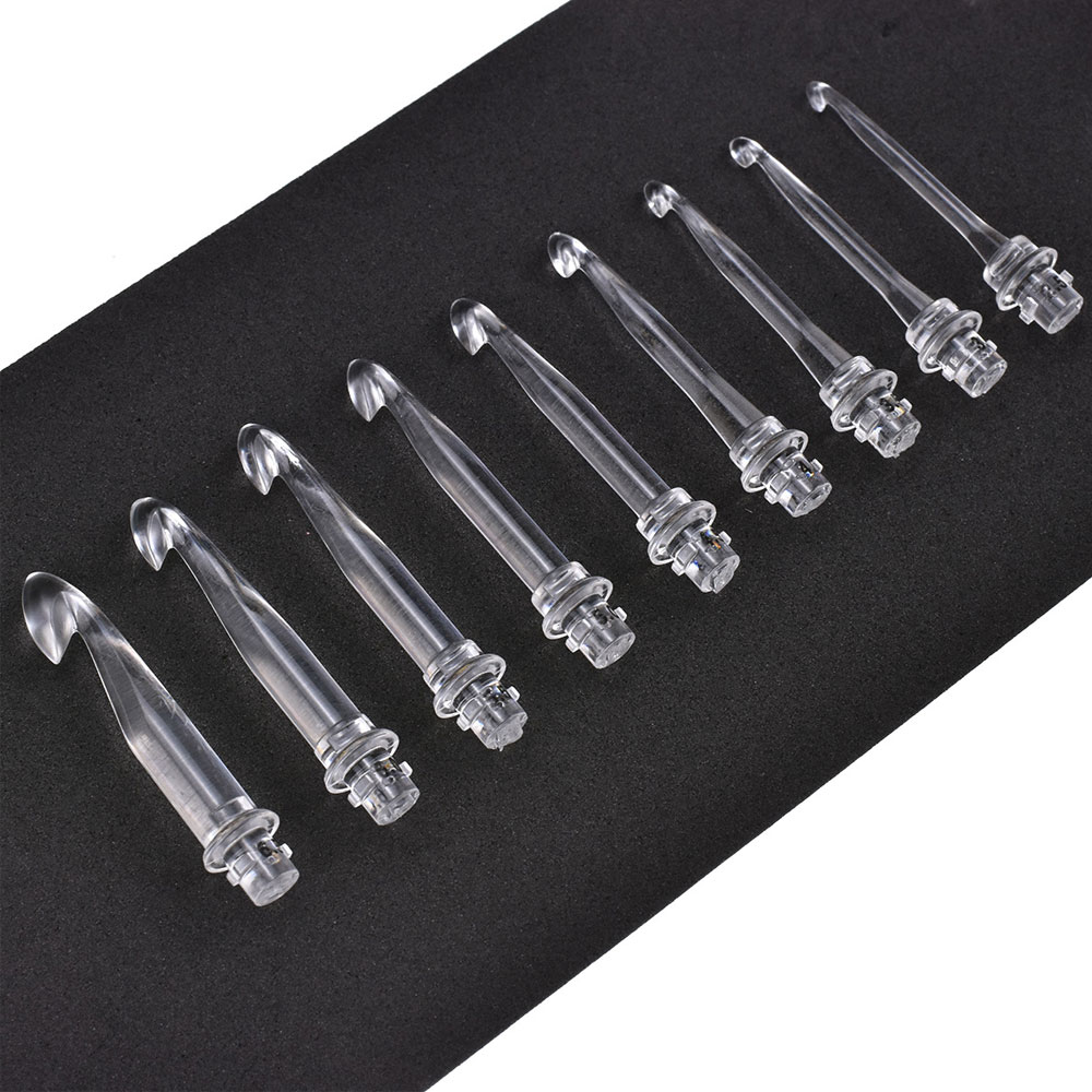 Ganchos de ganchillo con luz USB 9 en 1, agujas de tejer, juego de herramientas de costura LED, Kit de herramientas para tejer suéter, accesorios de costura