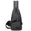 Los hombres de bolso con carga USB paquete pecho bandolera bolsos de hombro Reino Unido: Black