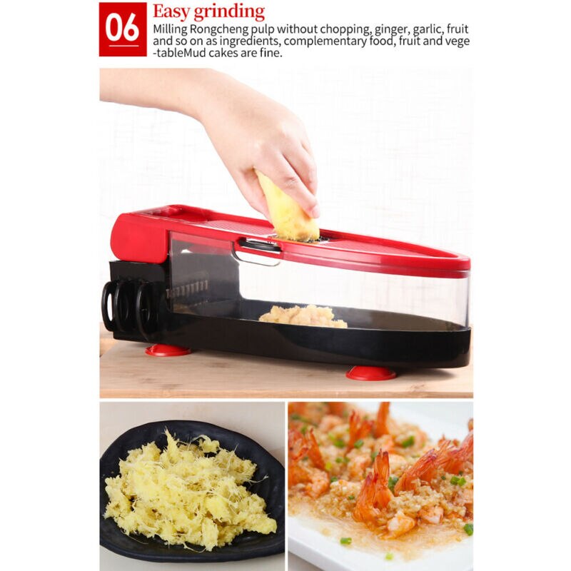 Mandoline Multi-function Plastic Slicer Vegetable Cutter With Stainless Steel Safe Slicer Chopper