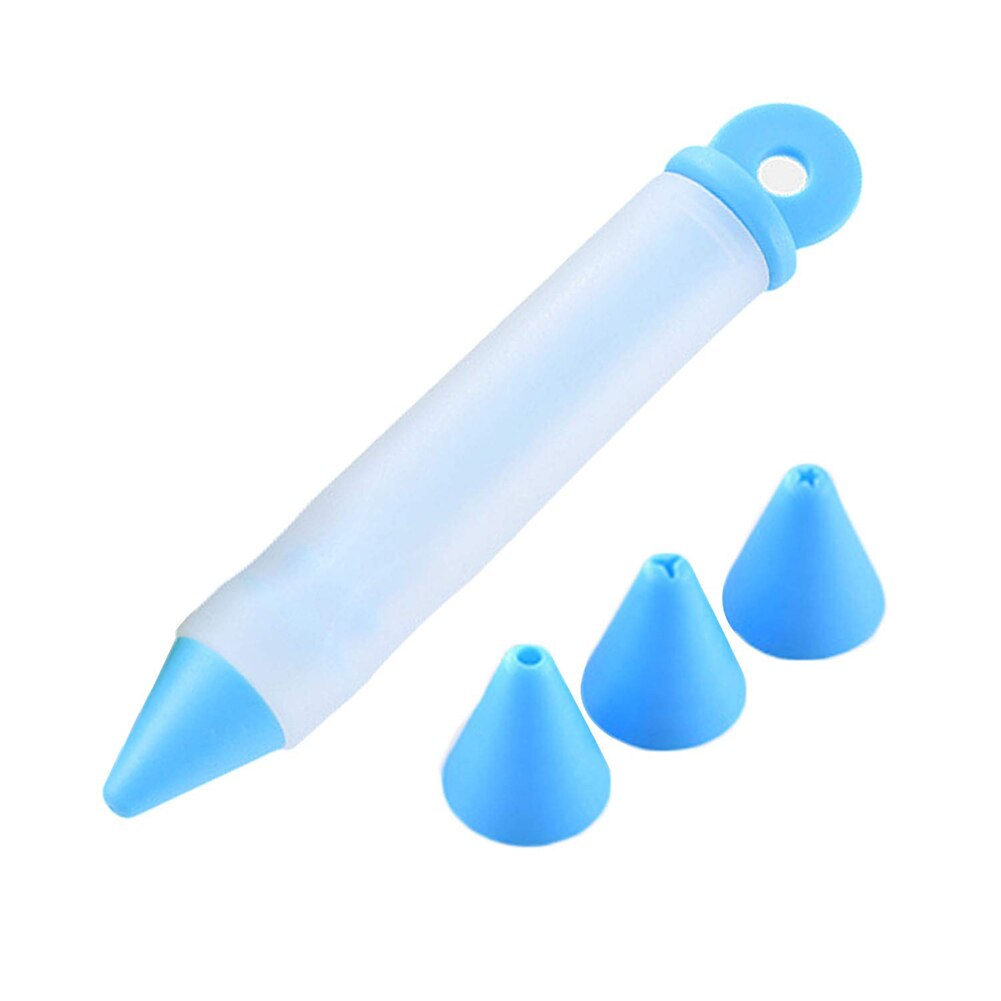 Silicone crème gâteau écriture stylo cuisson outil décoration outil tuyauterie pâtisserie buses gâteau bricolage Graffiti stylo accessoires de cuisine: Bleu