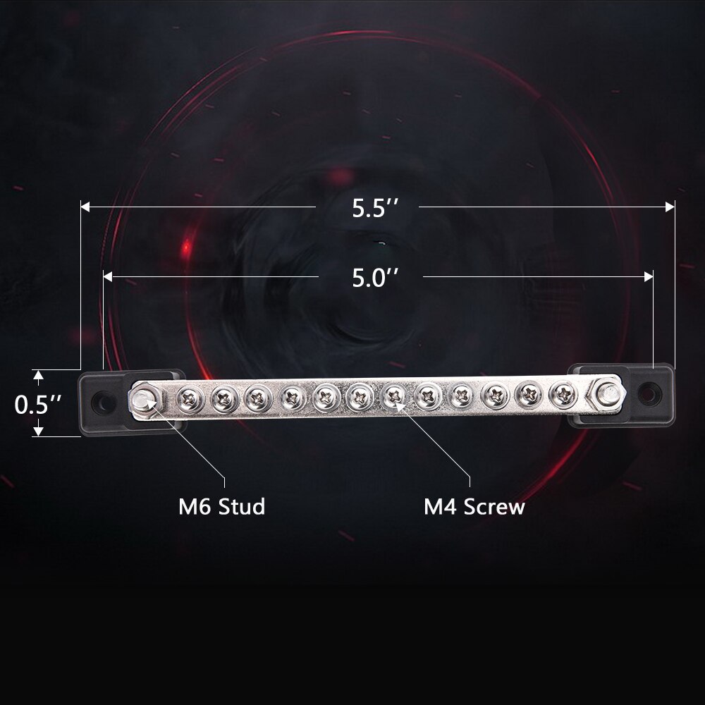 MICTUNING 12 Terminal 150A Bus Bar &amp; Cover Ground Distribution Block Kit Car Truck Boat Marine Power Distribution Terminal Block