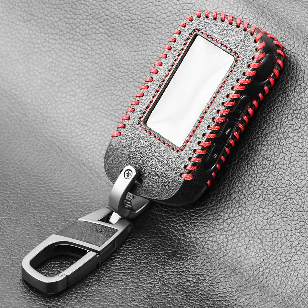 A93 a96 sleutelhangers van zwart leer met sleutelhoes voor starline  a93 a39 tweeweg autoalarm afstandsbediening  a63 lcd-zender