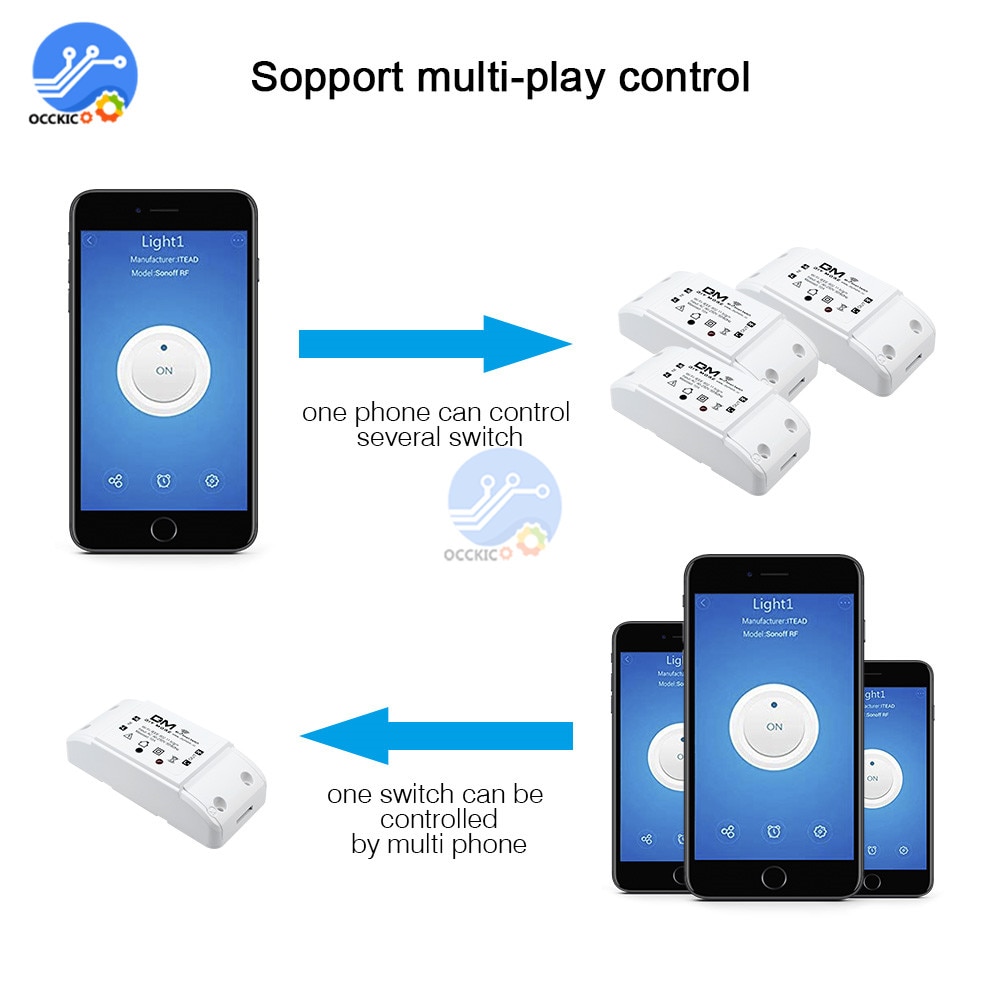 Sonoff DM AC 90V-250V Control remoto inteligente Wifi Interruptor Diy temporizador Interruptor inalámbrico WiFi inteligente enchufe inteligente para Google Home