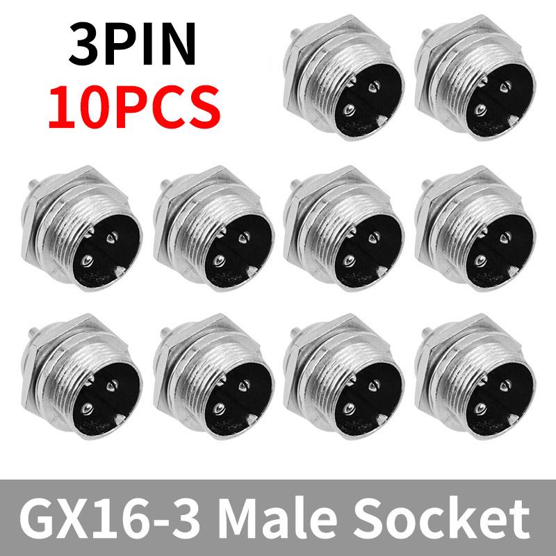 GX16*10PCS Cable Connector 5/8" 2Pin3pin4pin 5pin6pin7pin8pin9pin10pin Male Plug Female Socket Connectors: Dark Grey