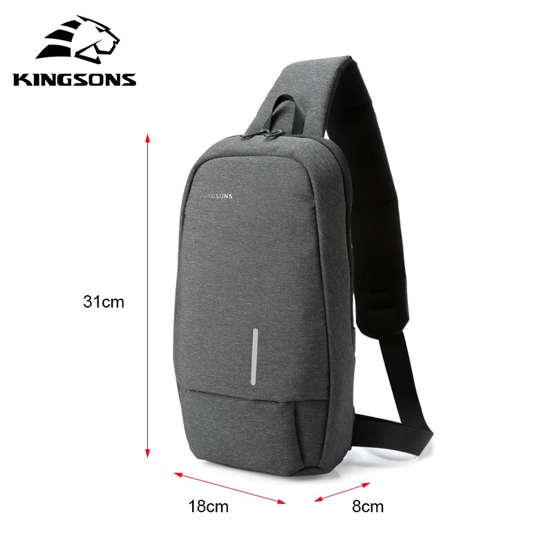 Kingsons Male Shoulder Bags Crossbody Bags Men Anti Theft Chest Bag School Summer Short Trip Messengers Bag