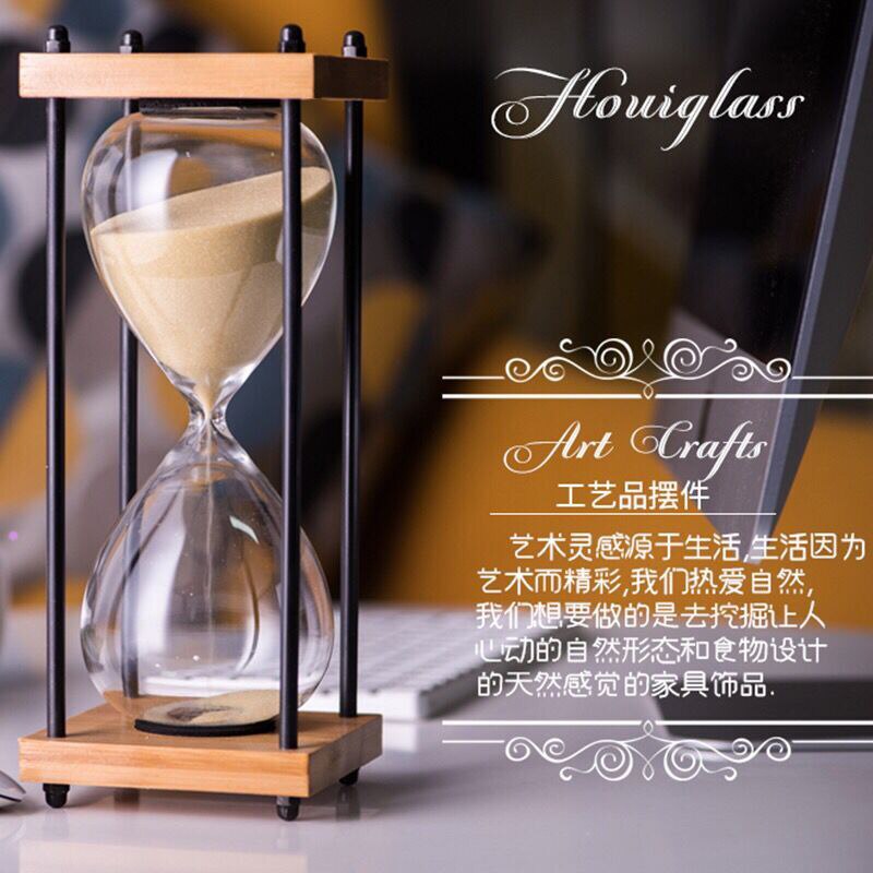 Hourglasses Transparent Glass Sand Hourglass Sandglass Timer Clock Countdown Timing Valentine's Day Home Decor: Beige / 15 mins