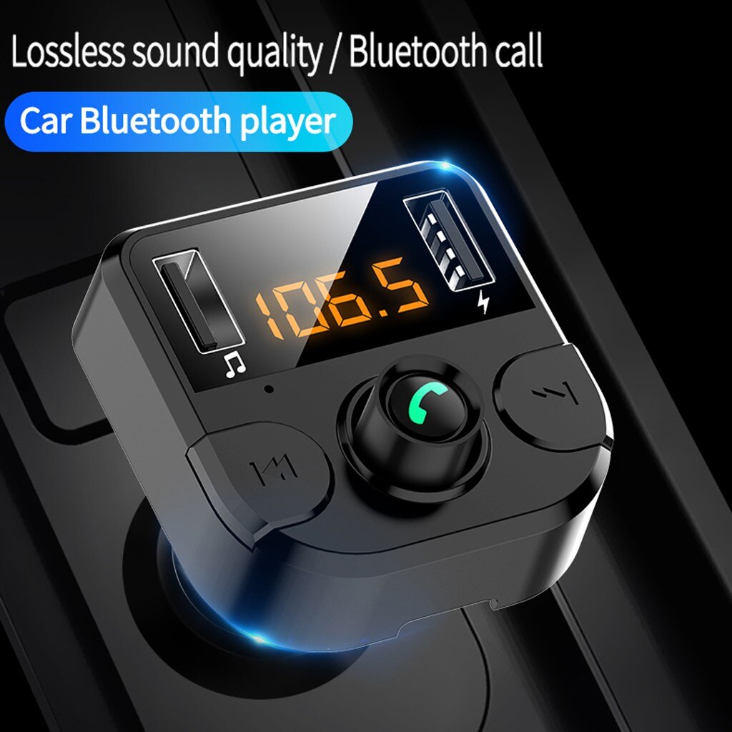 Handsfree Bluetooth Draadloze Auto Fm-zender MP3 Speler Handsfree Radio Adapter Kit Usb Charger Adapter Sigarettenaansteker
