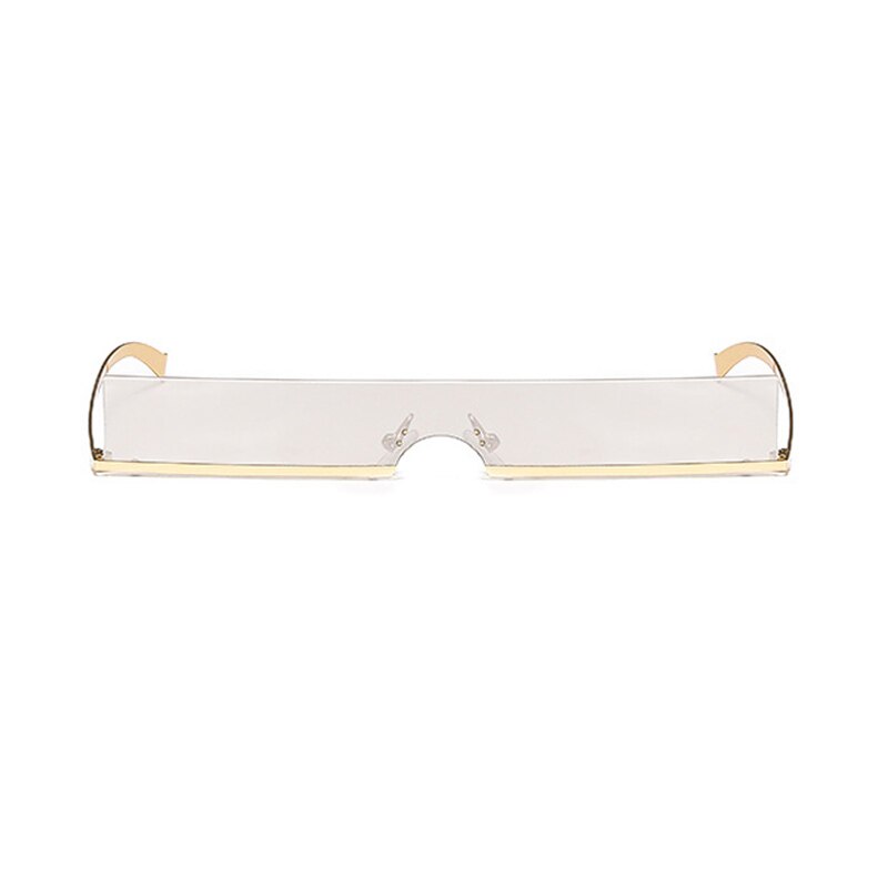 ALOZ MICC Vrouwen Vierkante Zonnebril Mode Metalen Half Frame Goggle Zonnebril Vrouwen Sexy Shades Eyewear UV400 Q154: C6-Gold-Silver