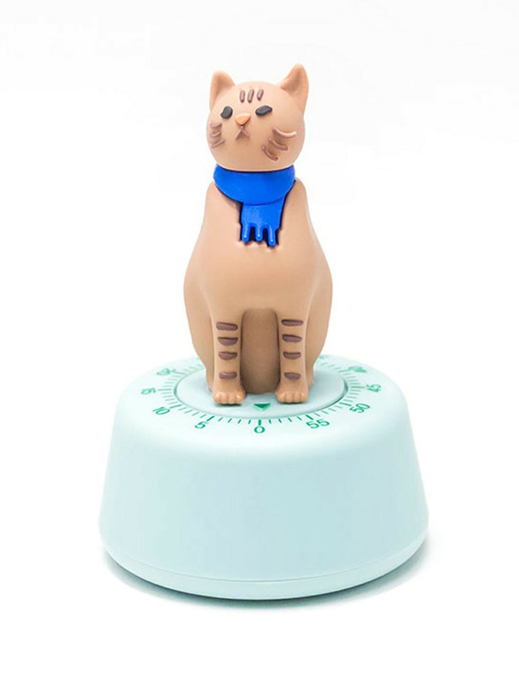 Minuterie de cuisine en forme de chat paresseux, rappel mécanique, dessin animé mignon, minuterie créative, outils de cuisine: light green