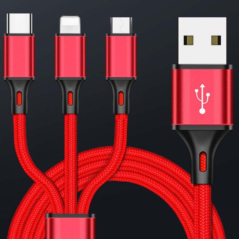 3 in 1 oplaadkabel met USB C USB Type c Micro bliksem