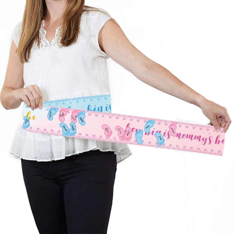 How Big is Mommy's Belly? Includes 1 Mommy's Belly Measuring Tape and 12 Stickers, Gender Neutral Fun Baby-Shower Game