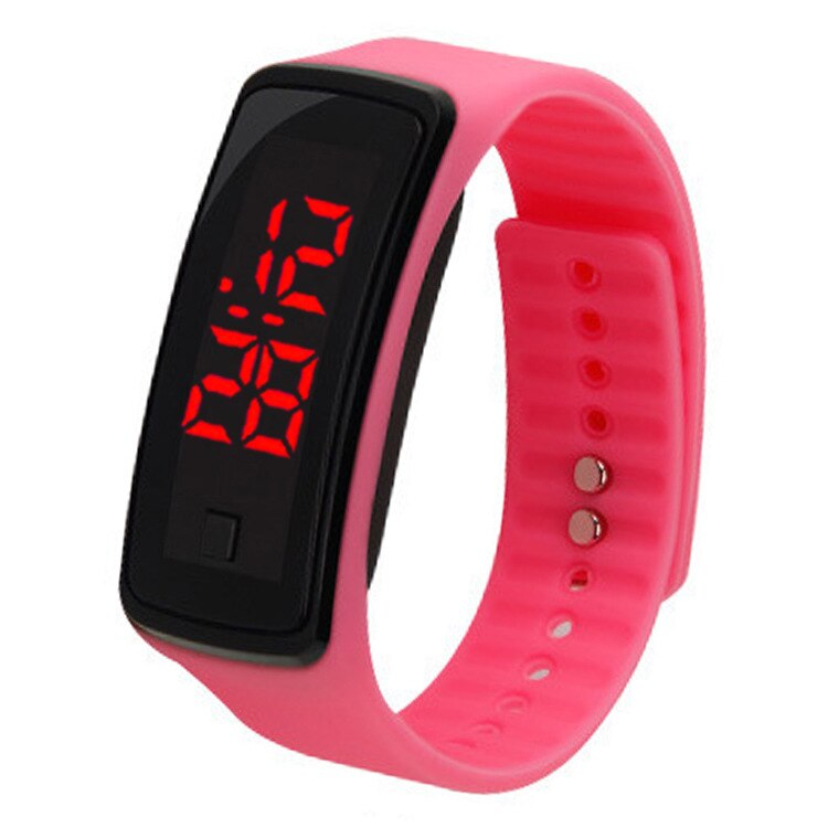 13 kleuren heren dames rode led horloges siliconen dames armband led horloge led digitaal meisjes sporthorloge relogio masculino: Roze