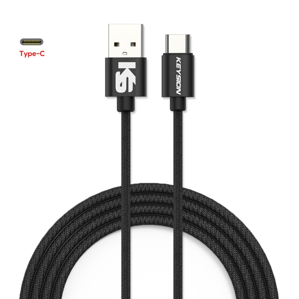 KEYSION USB Typ C Kabel für Xiaomi Redmi Hinweis 7 mi9 USB Kabel für Samsung S9 Schnelle Ladung Draht USB-C praktisch Ladung Schnur: Schwarz / 0.25m