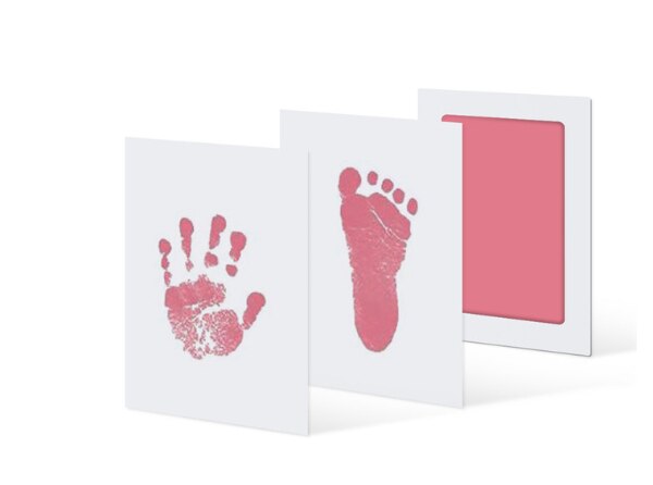 Extra Grote Pasgeboren Baby Handafdruk Of Voetafdruk Inktloze-Touch Inkt Pad 100% Niet-giftig & Mess Gratis (Zwart Groen Blauw Rood): Pink