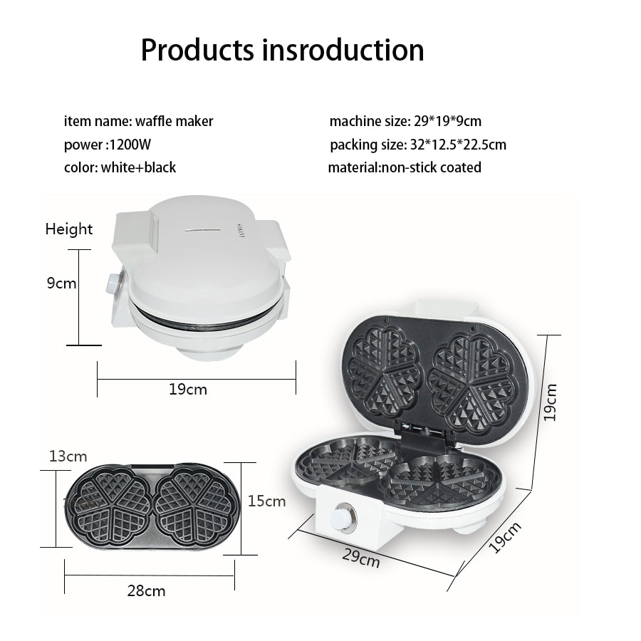 1200W Electric Waffles Maker Iron Sandwich Maker Machine Bubble Egg Cake Oven Breakfast Waffle Machine 220V