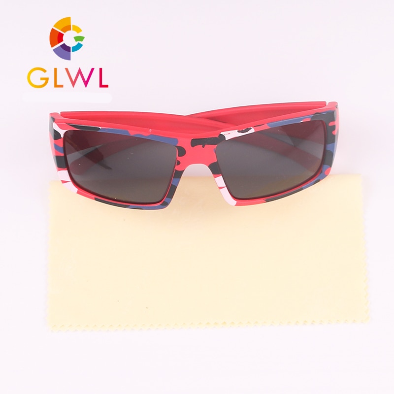Farbige Sonnenbrille Für freundlicher Tarnung freundlicher Brillen Jungen Platz Baby Schattierungen Schwarz Linsen UV 400 Sport Brillen Heißer