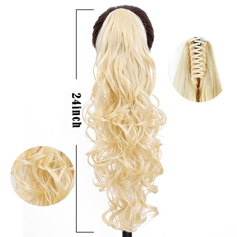 XUANGUANG Curly Hair Ponytail Hair Extension Brown Blonde Heat Resistant Artificial Ponytail