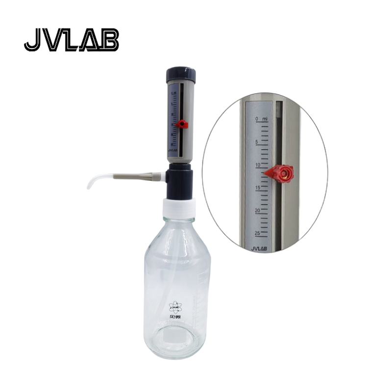Dispensador superior de botellas de laboratorio, dosificador económico tipo manga, 5-25 ml, ajustable, semiautomático