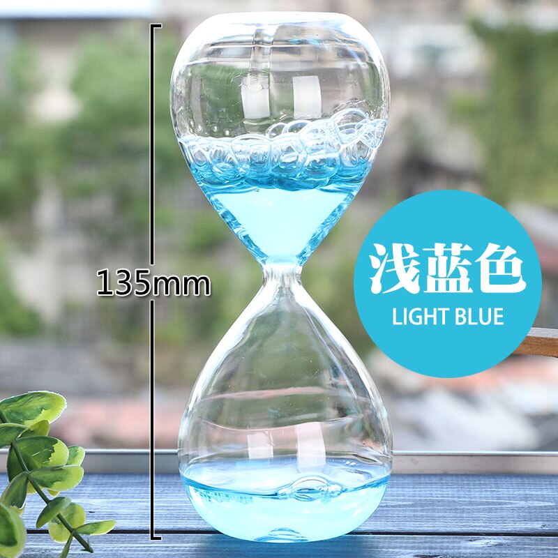 Liquid Droplets Hourglass Count Down Timer Sand Clock Timing Art Decorative Sandglass Home Decorations SL-QP: Light blue