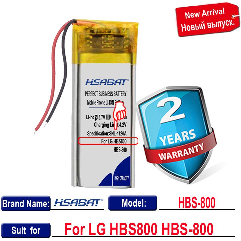 Hochwertiger 100% 300- mah-akku für lg 800 -800 bluetooth-kopfhörer + kostenloses werkzeug