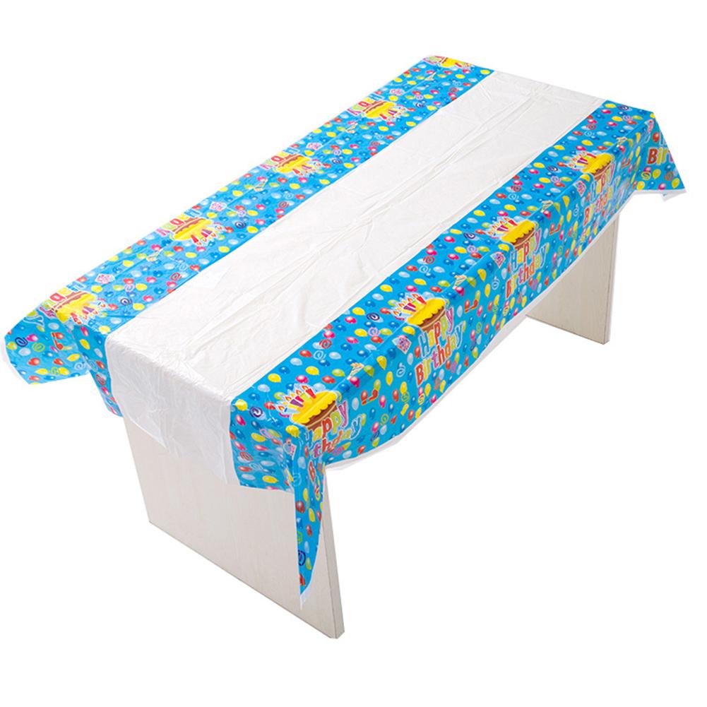 180*108 Cm Wegwerp Tafelkleed Voor Verjaardagsfeestje Vrolijk Kerst Tafelkleed Rechthoek Gedrukt Cartoon Party Tafel Levert: Dark Blue