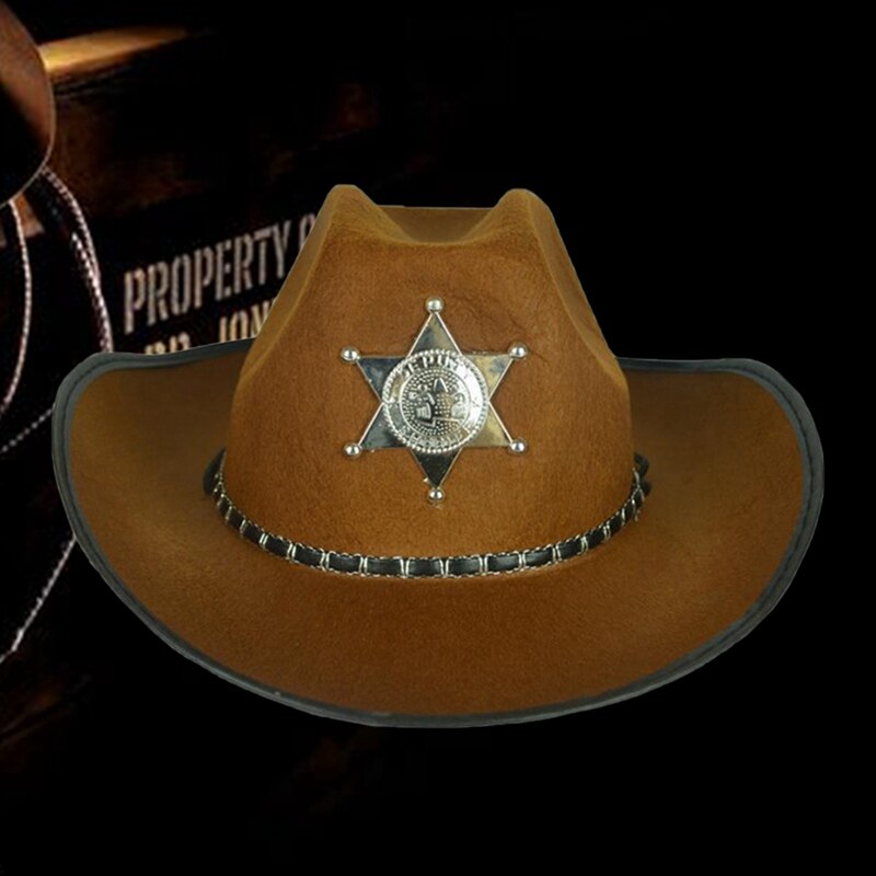 Sombrero de Cowboy Western Wild West, sombrero de Sheriff, disfraz de Halloween, sombrero de Cowboy del Oeste, Venecia, pentagrama