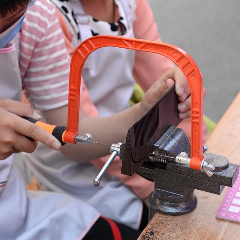 5Inch Fret Saw Woodworking Hand Coping Saw with Extra 10Pcs 130mm Blades DIY Shape Cutting Tool