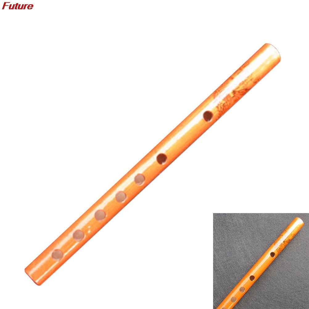 Flauta de bambú de seis agujeros, clarinete tradicional chino, instrumento Musical de Color madera,